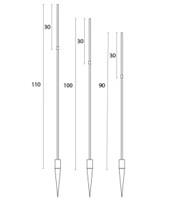 STIX Trädgårdsbelysning 110,100,90cm 12V IP44
