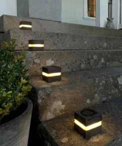 STONECUBE Solcellsdekoration 2-pack 8,5cm Grå