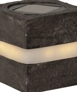 STONECUBE Solcellsdekoration 2-pack 8,5cm Grå