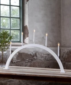STORM BÅGE Träljusstake 89cm Vit