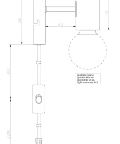 STRICT Vägglampa 13,5cm Svart