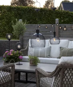 SUNLIGHT - TABLE Solcellsdekoration 45cm Svart