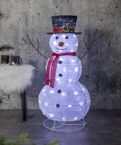 TECIDY Utomhusdekoration Snögubbe 90cm Vit