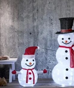 TECIDY Utomhusdekoration Snögubbe 1,2m Vit/Svart