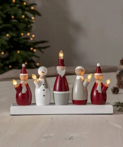 TOMTEFAMILJ Ljusstake 5L 33,5cm Flerfärgad