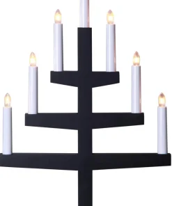 TRAPP Ljusstake 7L 54cm Svart