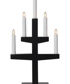 TRAPP Ljusstake 5L 46cm Svart