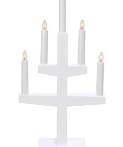 TRAPP Ljusstake 5L 46cm Vit