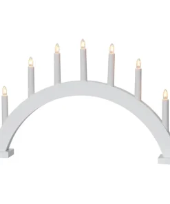 TRAPP Träljusstake 7L 34cm Båge Vit