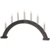 TRAPP Träljusstake 7L 34cm Båge Brun