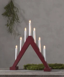 TRILL Ljusstake 7L 47cm Röd