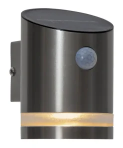VENICINI Vägglykta Solcell Sensor 12,5cm Silver