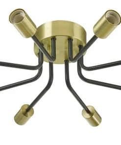 VINCENT Plafond 8L 60cm Svart/Borstad Mässing