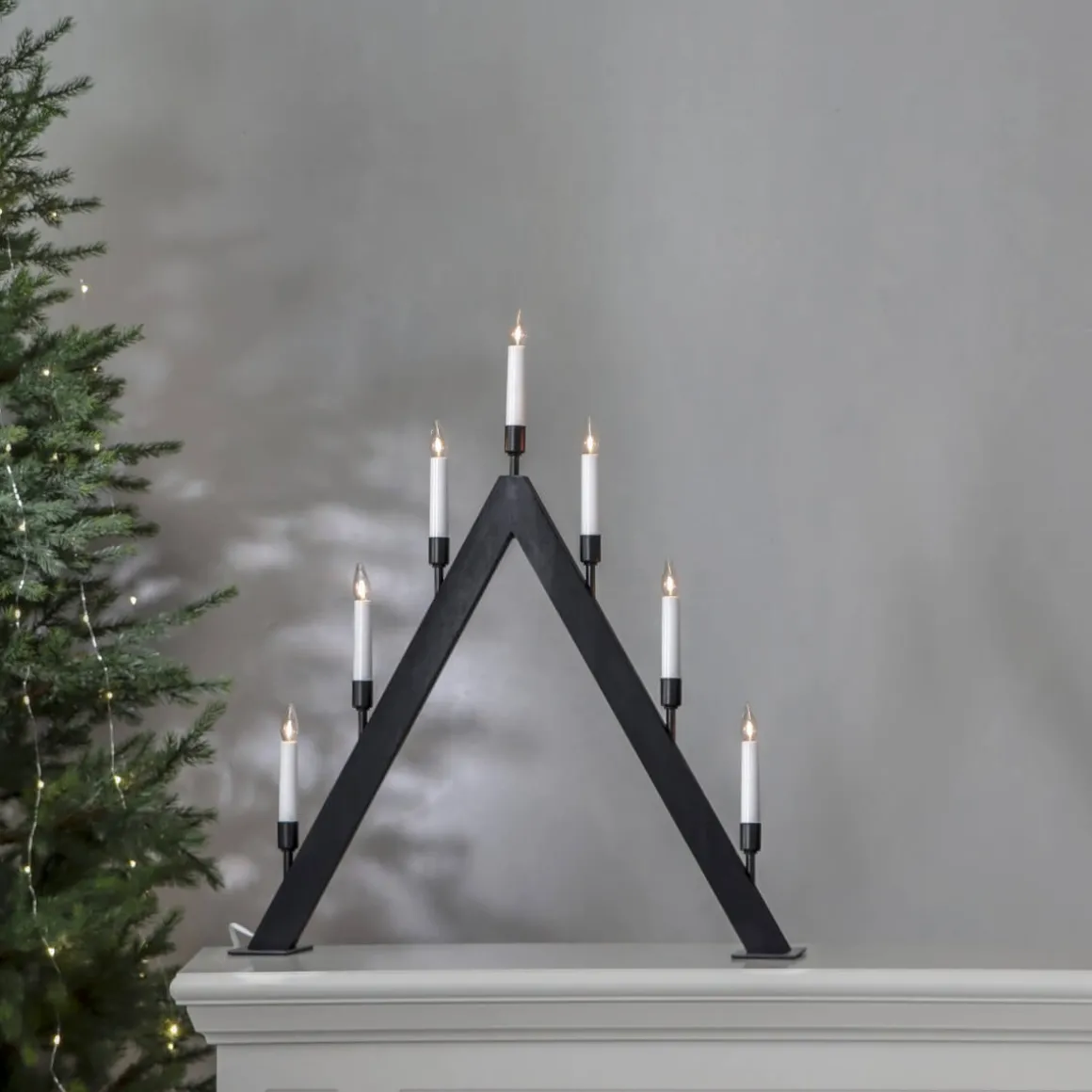 VIND Ljusstake 7L 63cm Svart