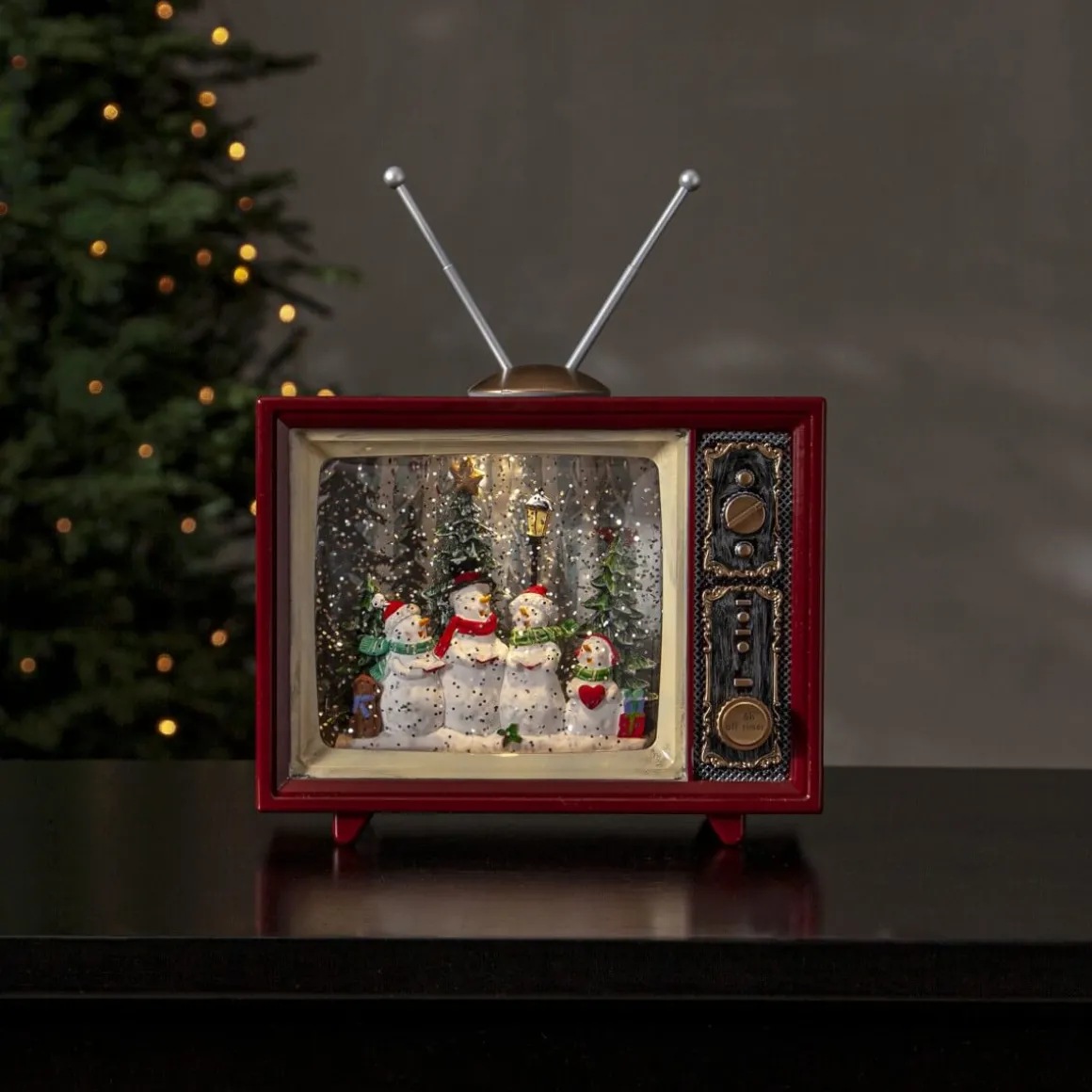 VINTER Inomhusdekoration RetroTV Batteri 19cm Röd