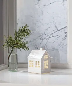 VINTER Inomhusdekoration Hus Batteri 15,5cm Vit