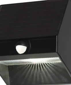 WALLY 50/5 LUMEN Solcells-vägglykta 11cm Svart