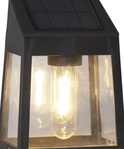 WALLY FILAMENT Solcells-vägglykta 2-Pack 13,5cm Svart