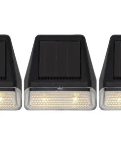 WALLY MINI 3-Pack Solcells-vägglykta 7,5cm Svart Varmvit IP44