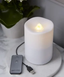 WATER CANDLE LED-Blockljus 14cm Vit