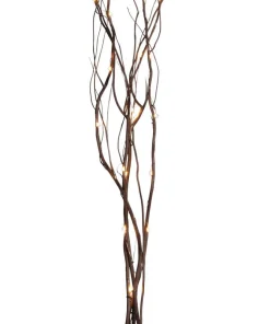 WILLOW DEWDROP Dekorationskvist 8cm 24LED Brun