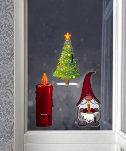 WINDO Inomhusdekoration Tomte Batteri 24cm Flerfärgad
