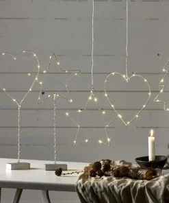 WIRY GRAN Bordsdekoration 16cm 12LED Grå