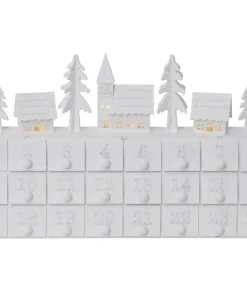 YULETIDE Adventskalender Stugby 22,5cm Vit